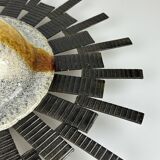 60s 70s Brutalist wall lamp wall light iron & glass by Honsel Leuchten