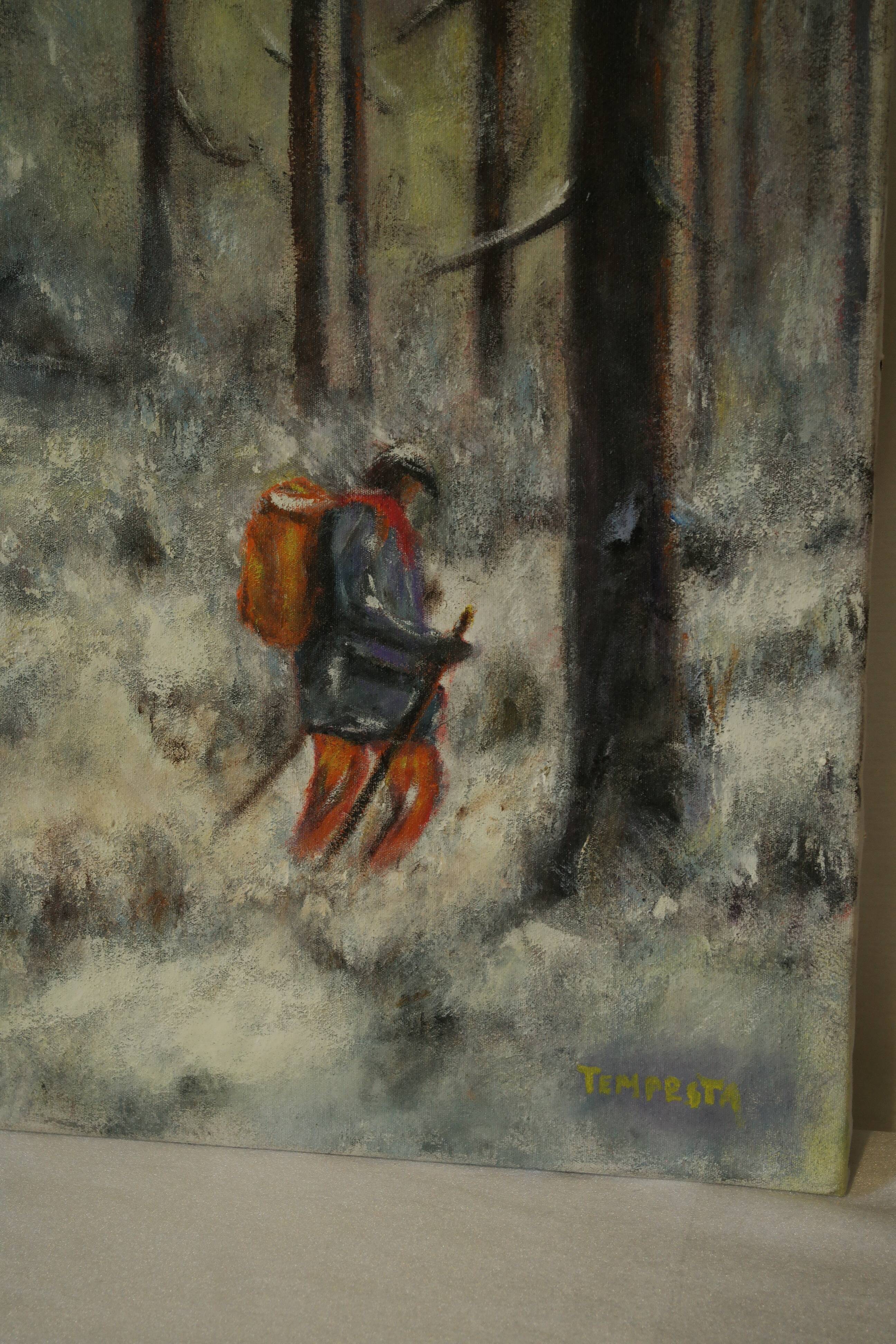 Painting on canvas winter scene 60 x 50