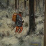 Painting on canvas winter scene 60 x 50