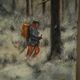 Painting on canvas scene in winter 60 x 50