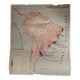 Vintage school map double-sided "South America / North America"