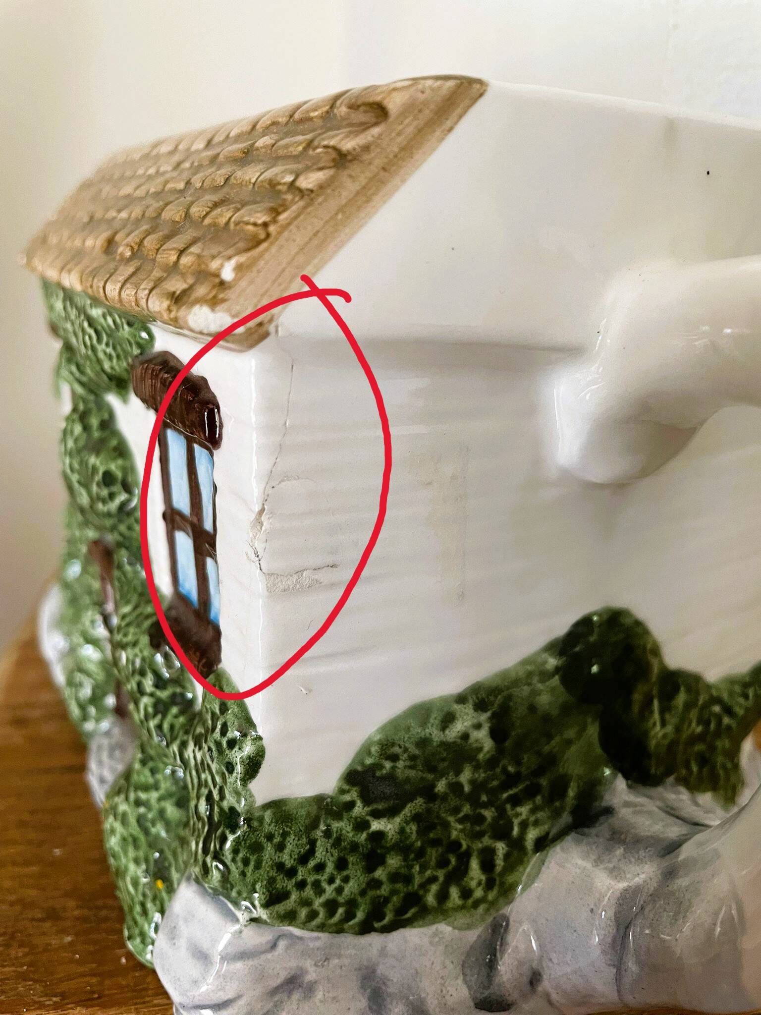 English cottage slipware teapot