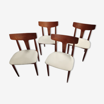 Danish chairs in teak fabric buckles