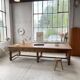 Solid walnut farmhouse castle table 1900 XXL