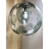 1990s contemporary olive-green and transparent sphere in murano glass