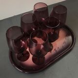 Ensemble de 6 grands verres à vin violets