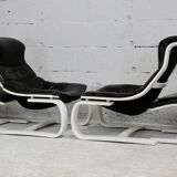 Pair of armchairs and ottomans Nelo Sweden, Sweden, circa 1975