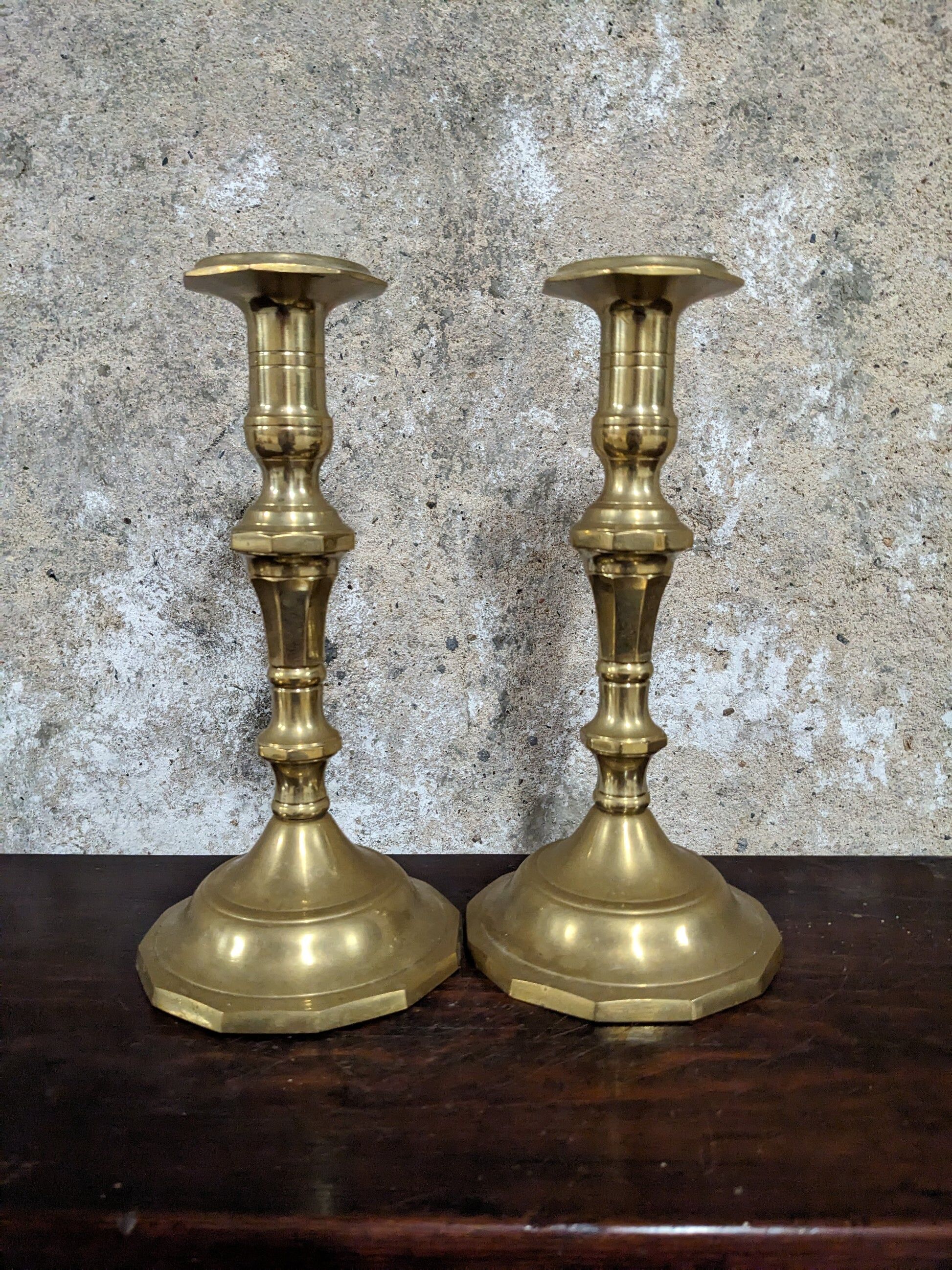 Pair of brass candlesticks