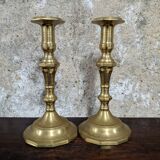 Pair of brass candlesticks