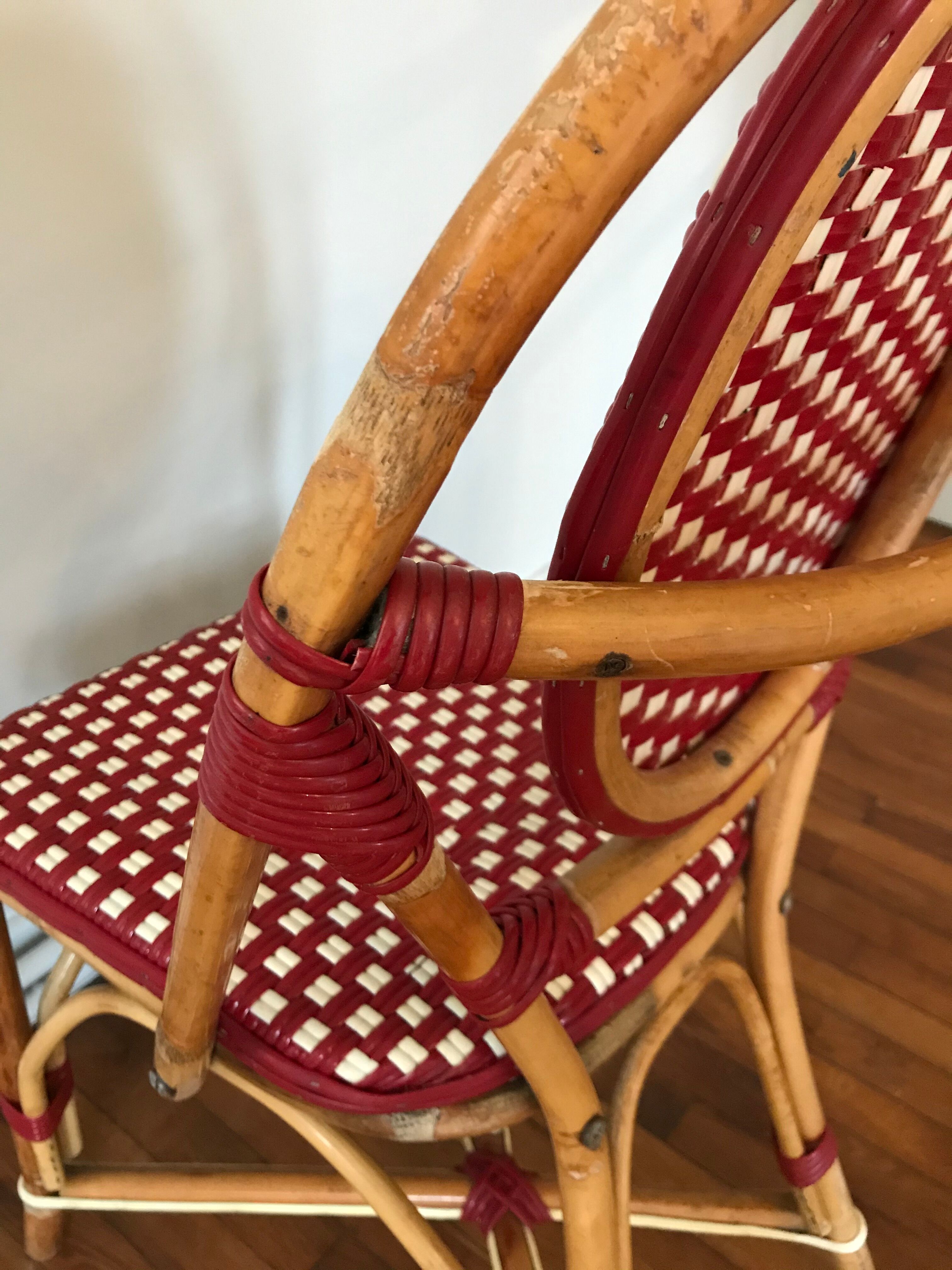 Rattan bistro chair and braiding