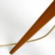 Mid Century Modern tripod walnut wood floor lamp with large fabric shade