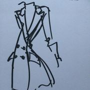 Croquis de mode Christian Dior accompagnée d'une photographie