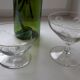 Lot of 6 crystal champagne glasses engraved 30s