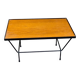 Table basse scandinave vintage bois et acier noir 1960