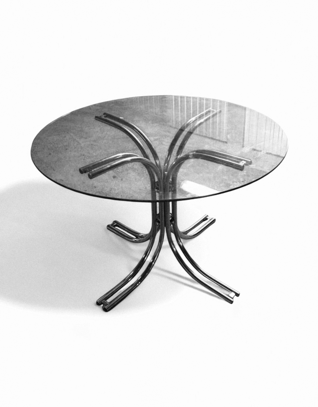 Dining table + 4 chrome chairs – Circa 1970