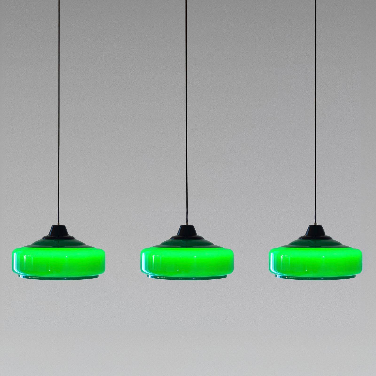 Lustre de billard vintage italien vert, années 1970