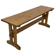 Vintage Scandinavian modern pinewood bench from the 1960's