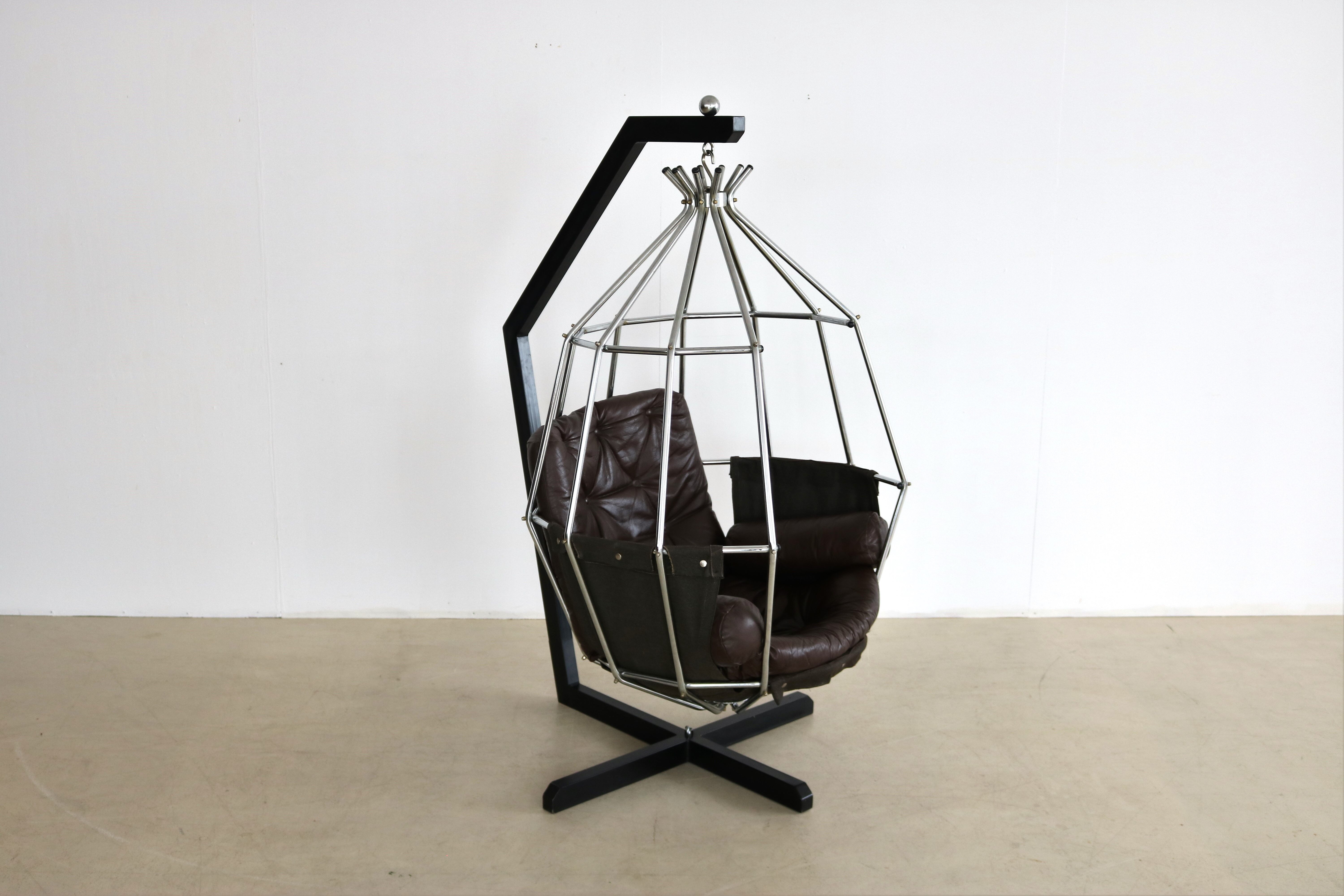 Vintage Ib Arberg Parrot cage lounge chair