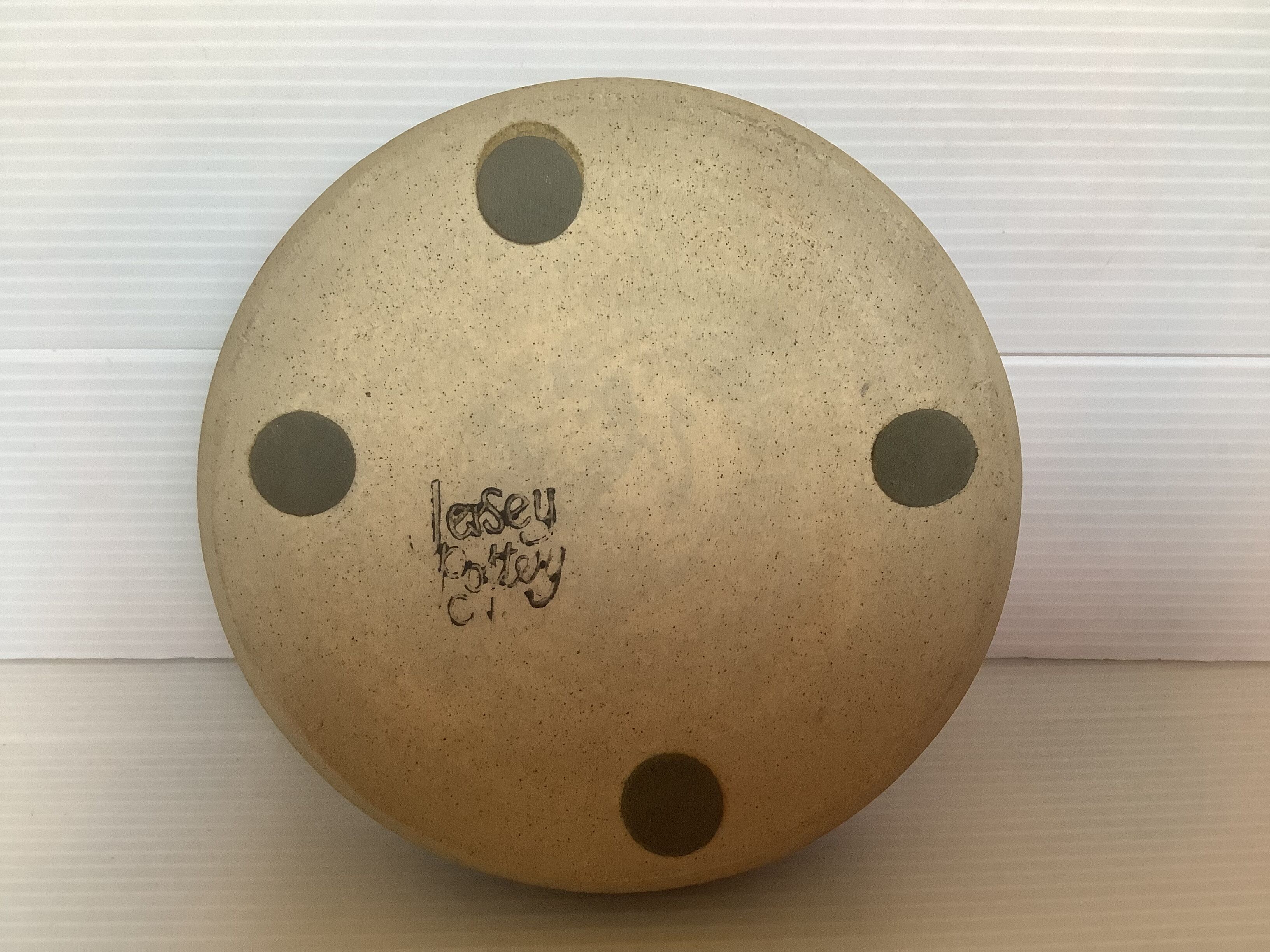 Brown ceramic catchall Jersey pottery