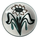 Picault, assiette creuse faïence polychrome décor fleur XXème