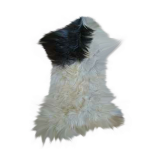 Peau de chèvre naturel blanc et noir 92x47cm