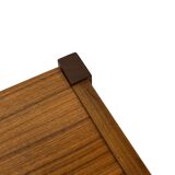 Vintage low sideboard with drawers 70's walnut veneer design