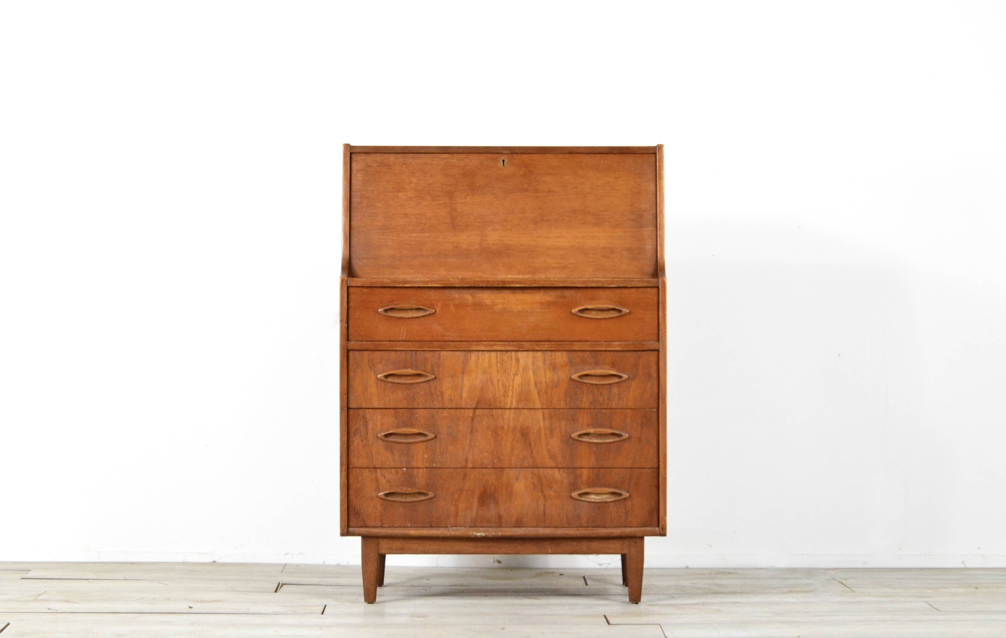 Vintage Midcentury 'Jentique' Danish Style Teak Bureau / Cabinet