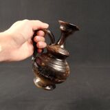 Vintage 1970s ceramic pitcher signed Jean Marais with chamotte glaze