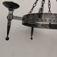 Round wrought iron vintage gothic medieval chandelier Réjane