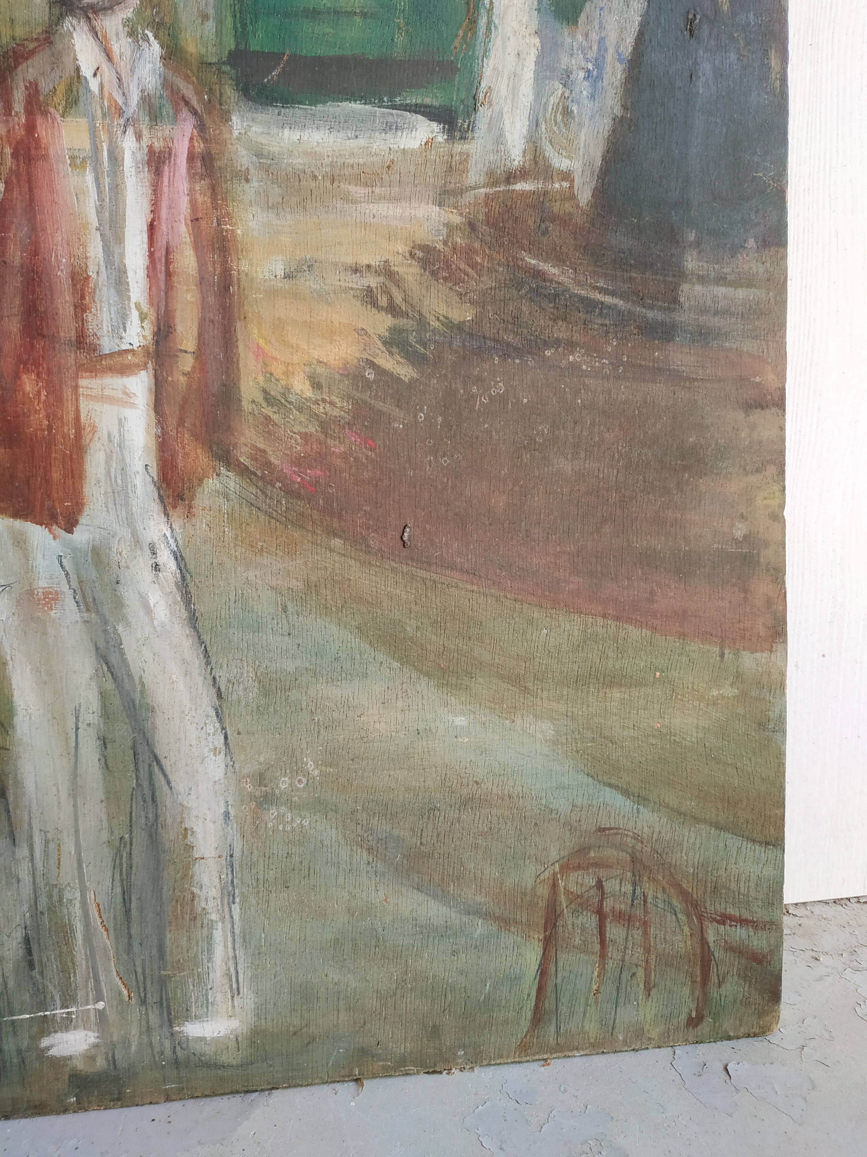 Theatre decoration painted on wood