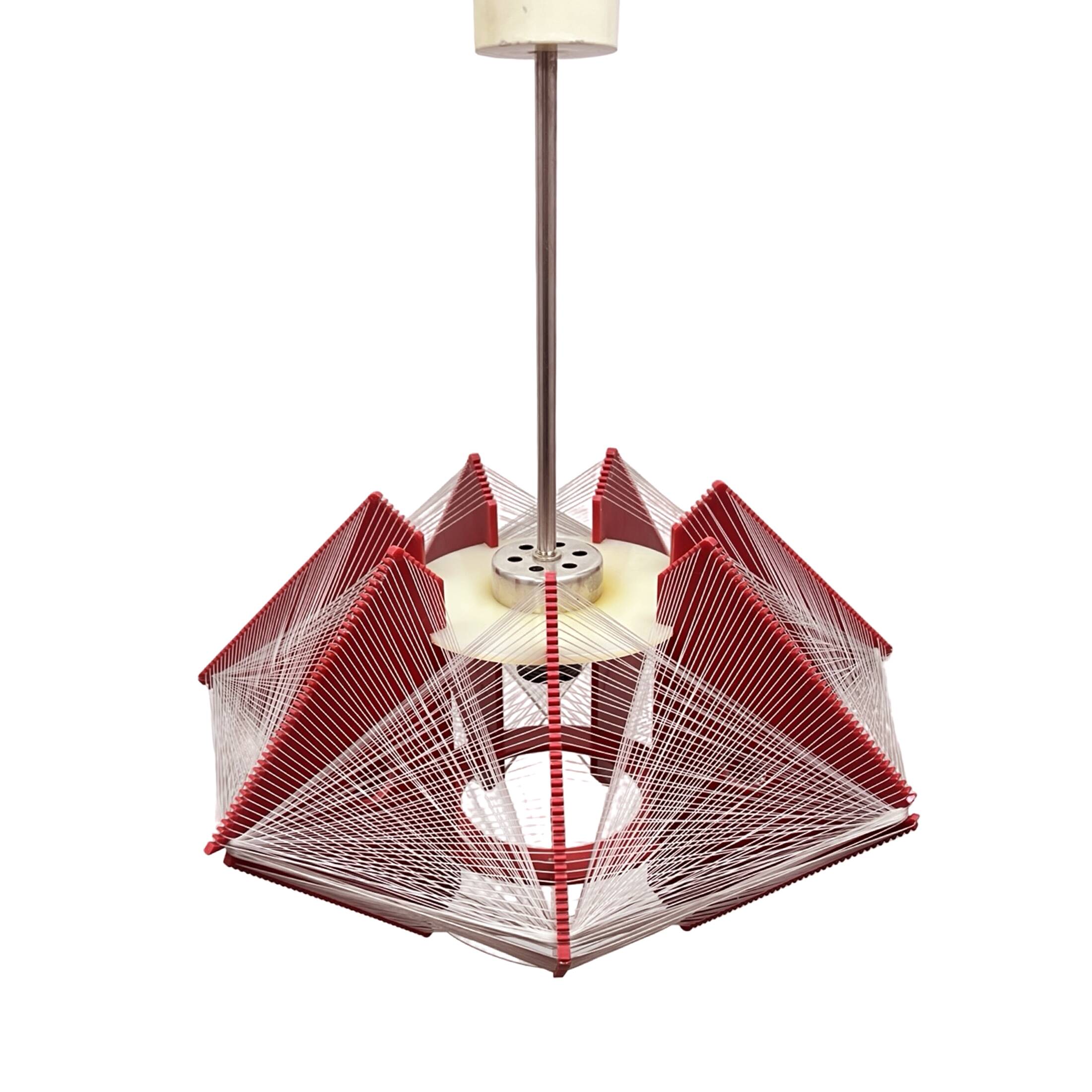 "Rozwój" Kłobuck hanging string lamp, Polish design from the PRL 1970