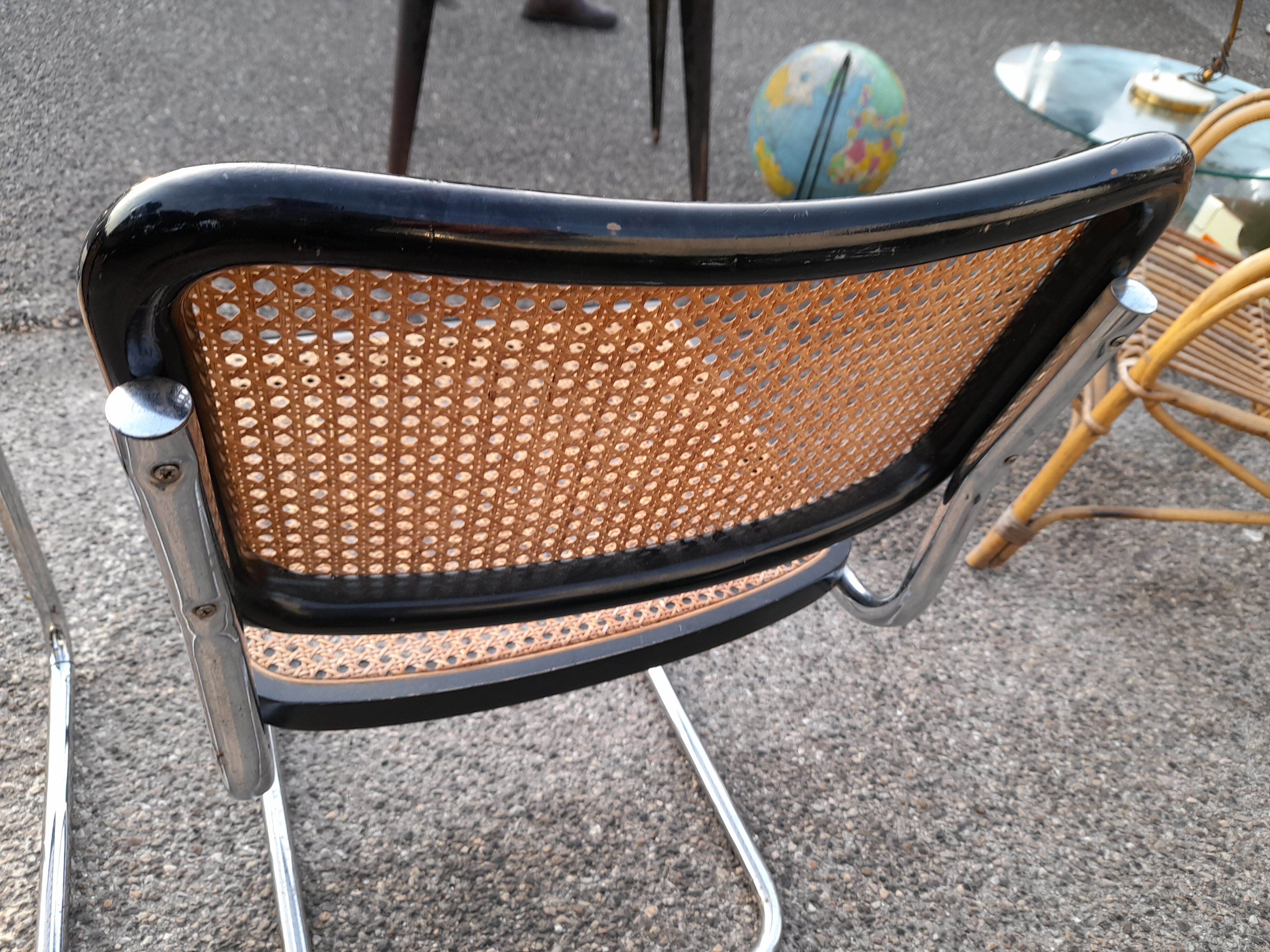 Pair of Chairs Marcel Breuer Cesca B32 italy