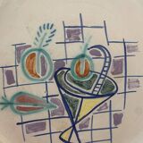 Decorative plate from Vallauris signed Cerenne