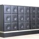 Midcentury Modern Brutalist Sideboard In Black Carved Wood And Chrome, Belgium, 1970s