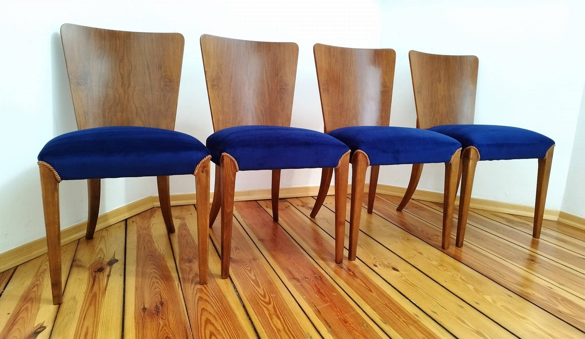 H-214 Chairs attributed by Jindřich Halabala for Up Zavody, 1950s, Set of 4