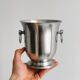 Matte silver metal ice bucket