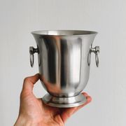 Matte silver metal ice bucket