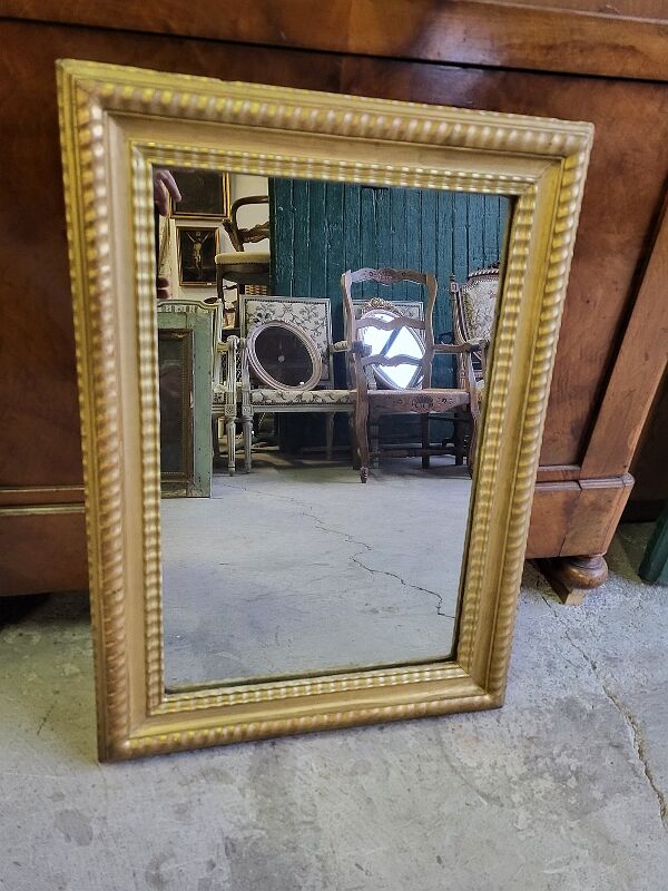 Rectangular old golden mirror
