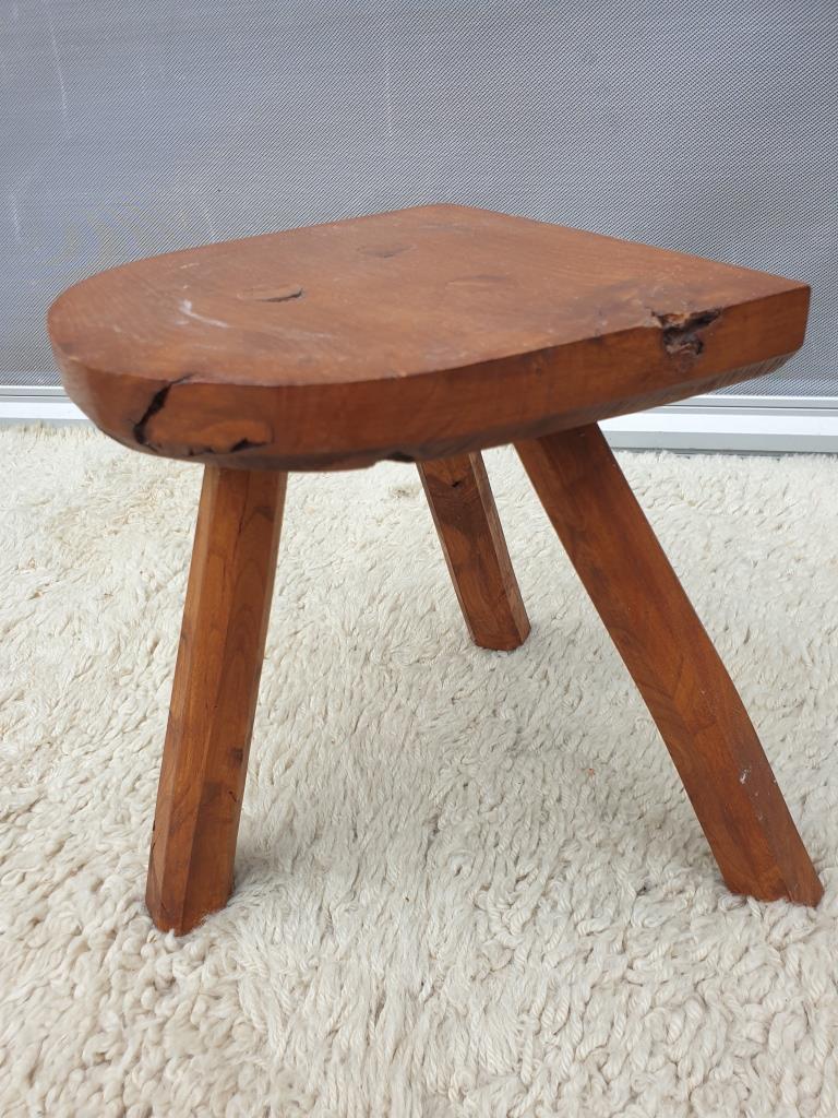 Solid wood tripod milking stool