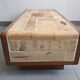 Vintage 1970 coffee table in solid oak & ceramic