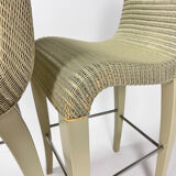 Set of 4 bar stools, Vincent Sheppard, Lloyd Loom Barstools, 2000s