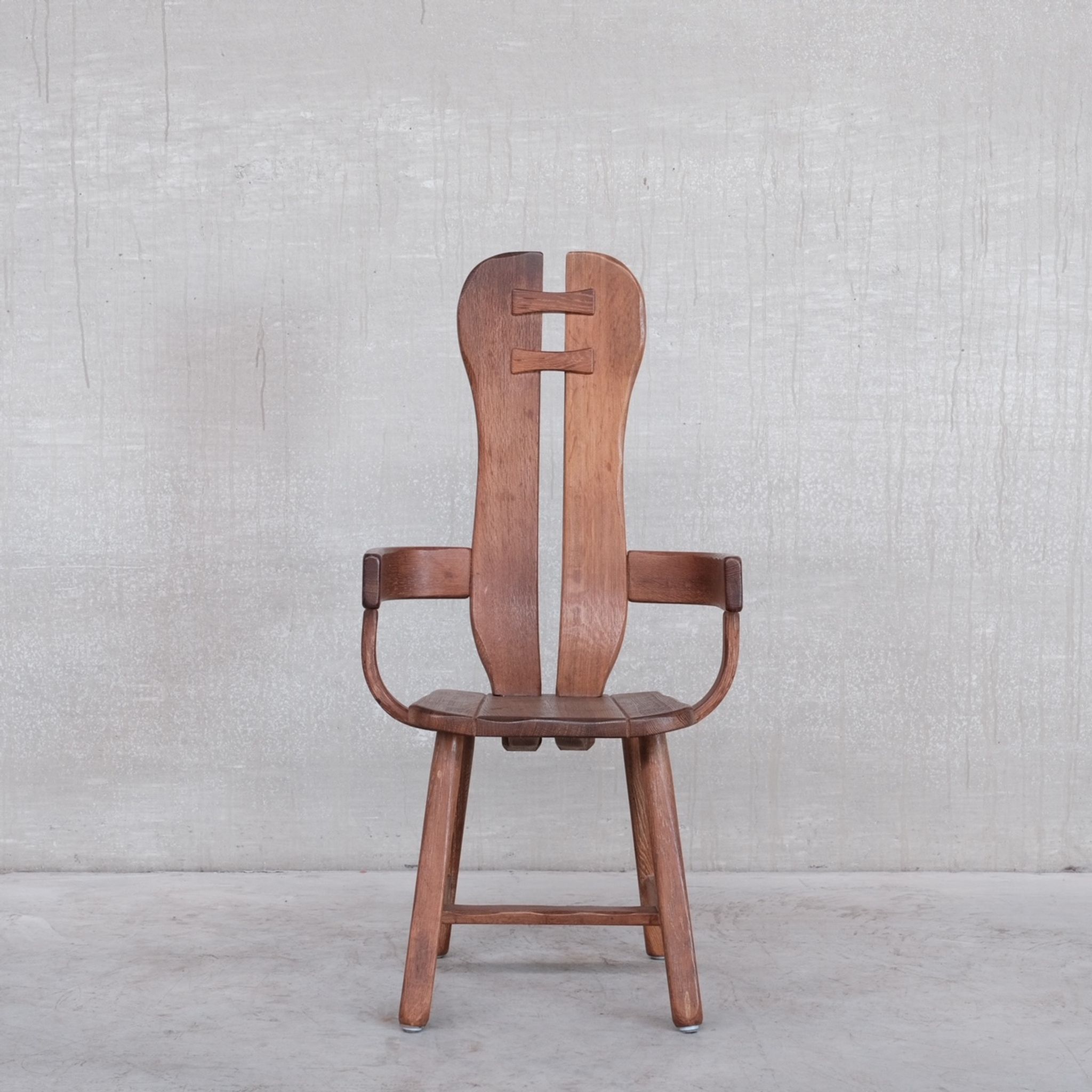 Set of Four Oak Mid-Century Dining Chairs