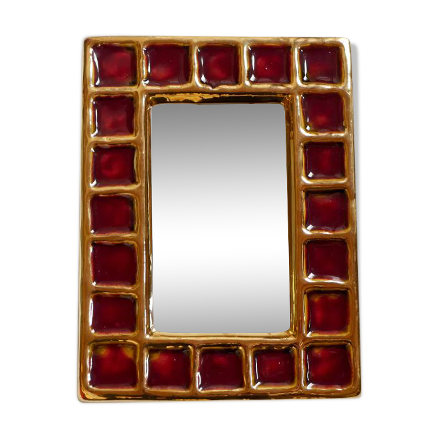 Vallauris ceramic mirror by François Lembo 60s