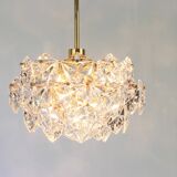 Superb chandelier, brass and crystal glass by Kinkeldey, Germany, 1970.