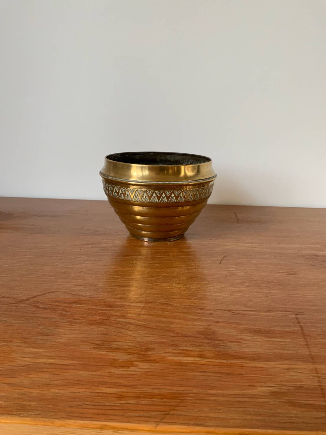 Vintage brass plant pot