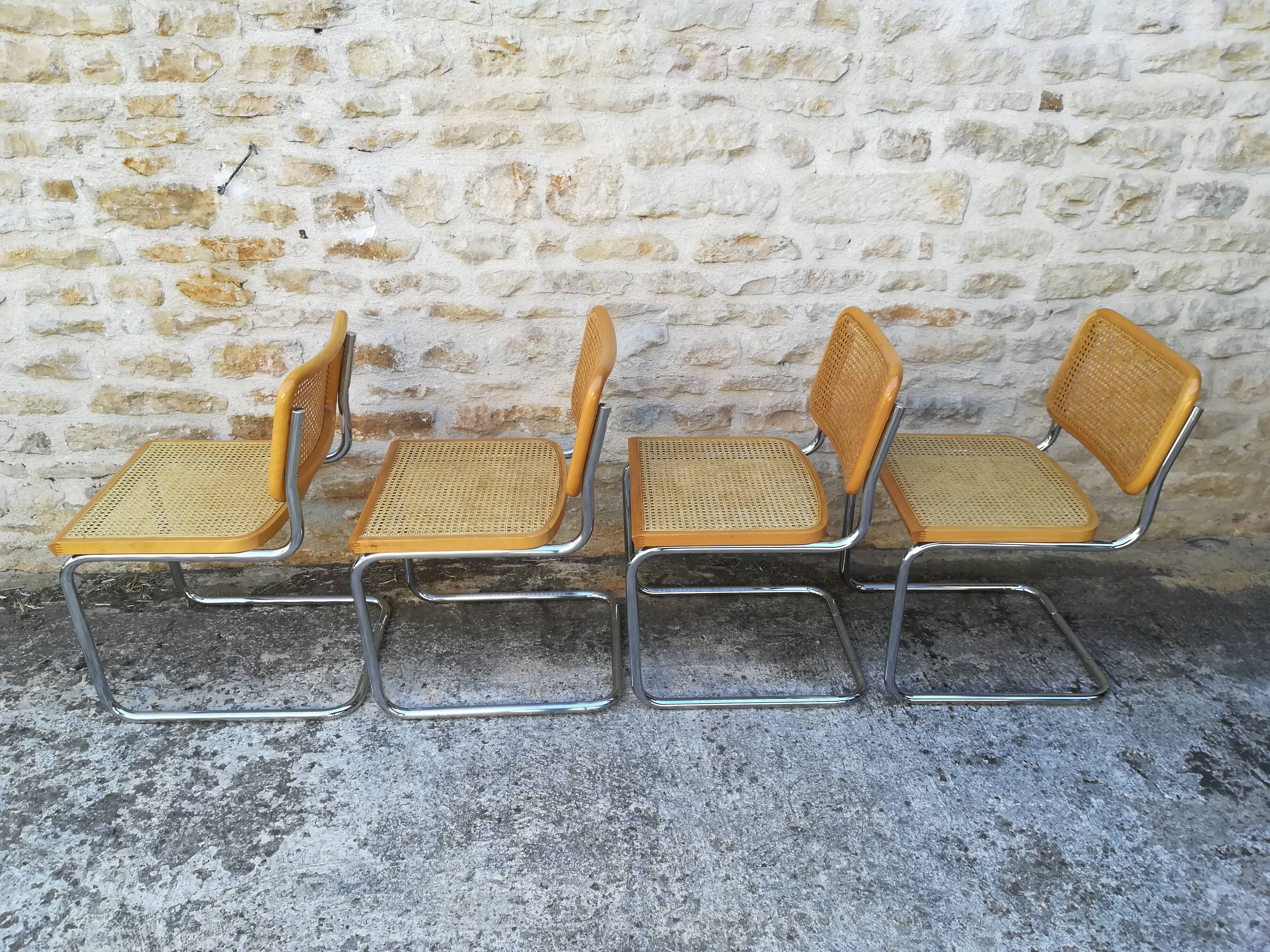 Four chairs Marcel Breuer cesca B32