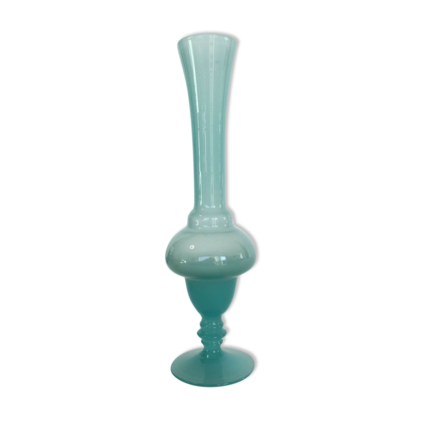 Blue opaline soliflore vase