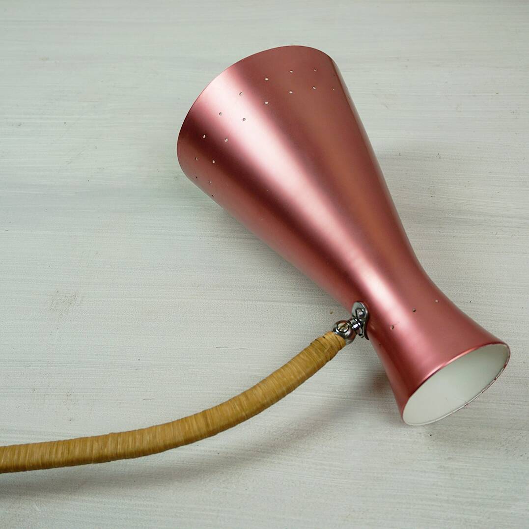 Mid-century Austrian pink wall lamp by Rupert Nikoll