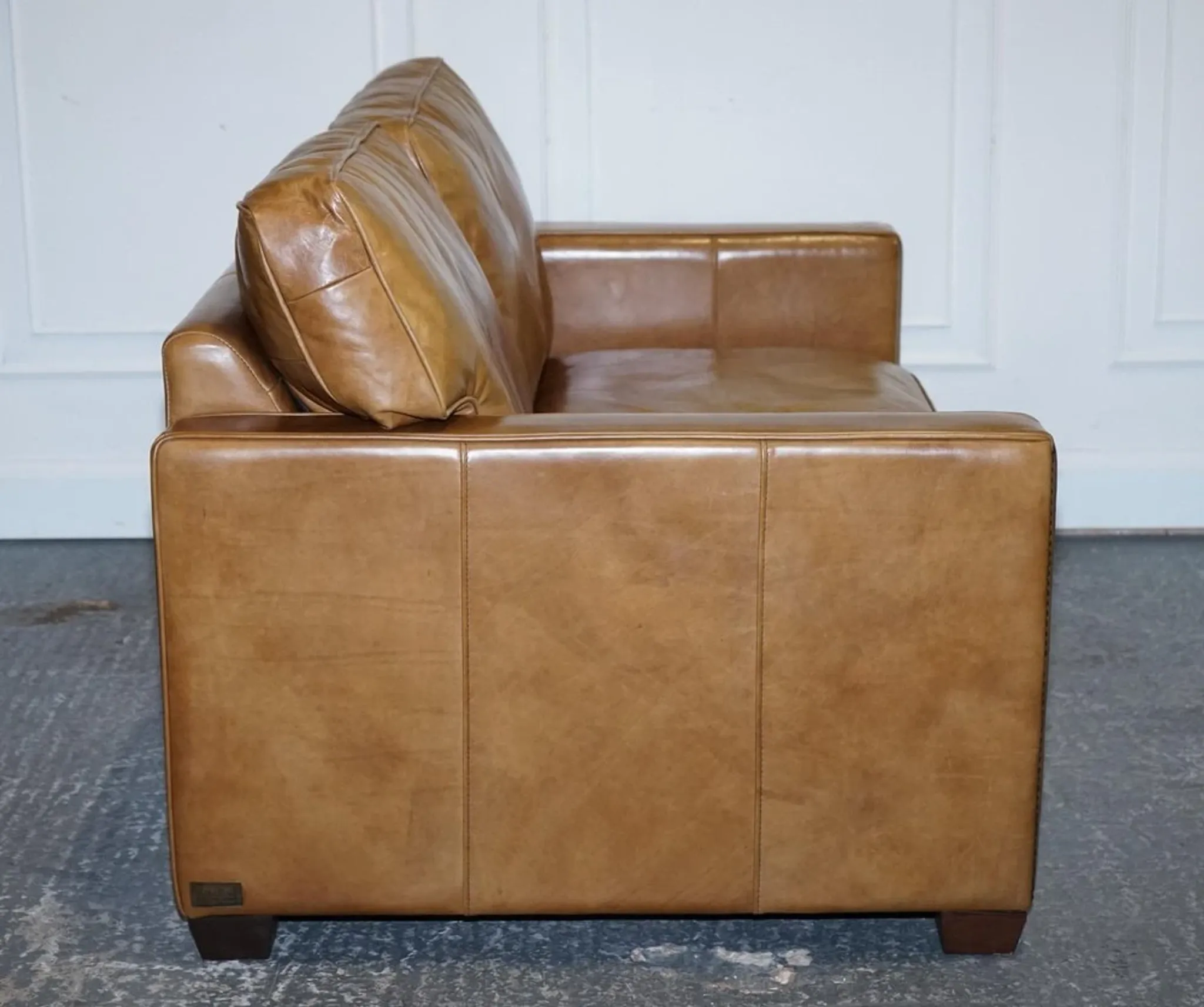 Halo Viscount Two-Seater Sofa in Tanned Leather by Timothy Oulton