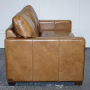 Halo Viscount Two-Seater Sofa in Tanned Leather by Timothy Oulton